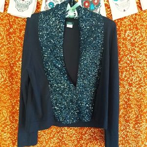 J. CREW merino wool, silk and sequin top